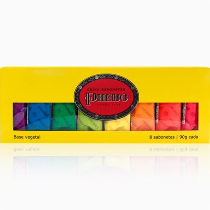 KIT SABONETE PHEBO AMARELO 8 UNIDADES COM 90G CADA