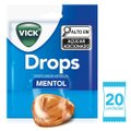 PASTILHA PARA GARGANTA VICK DROPS HIDRATAM SUA GARGANTA SABOR MENTOL CONTÉM 20 UNIDADES