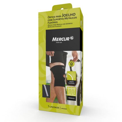 ÓRTESE PARA JOELHO COM SUPORTES METÁLICOS FLEXÍVEIS MERCUR