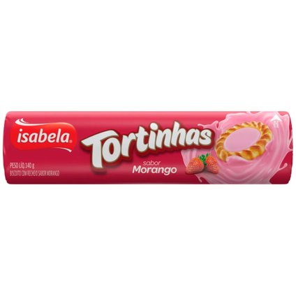 BISCOITO RECHEADO ISABELA TORTINHAS MORANGO 140G