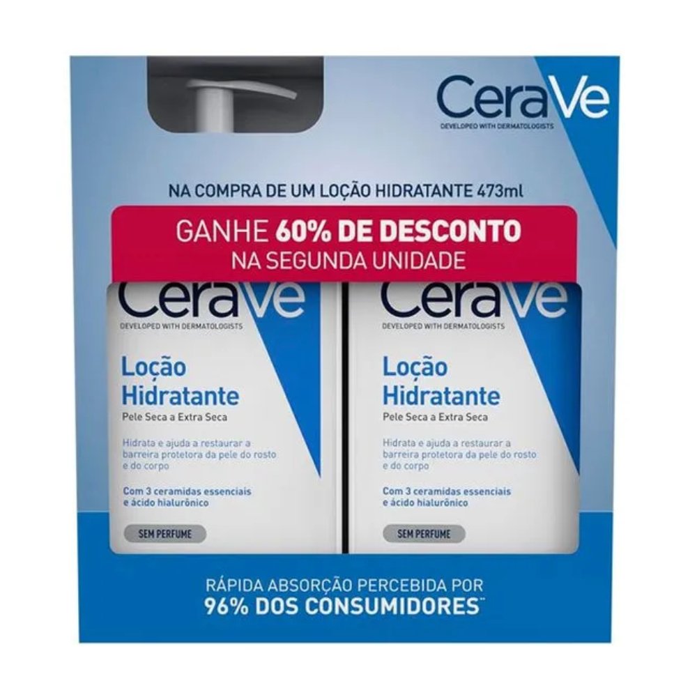 Kit Loção Hidratante Cerave Pele Seca A Extra Seca 473ml - 2 Unidades Com 60%off