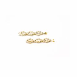 Grampo Para Cabelo Manu Losango Metal Dourado C/2 Unidades
