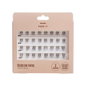CONJUNTO DE CÍLIOS POSTIÇOS EM TUFO PANVEL MAKE UP 32 UNIDADES