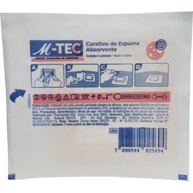 CURATIVO ESPUMA ABSORVENTE SILICONE COM BORDA M-TEC MISSNER 15CM X 15CM