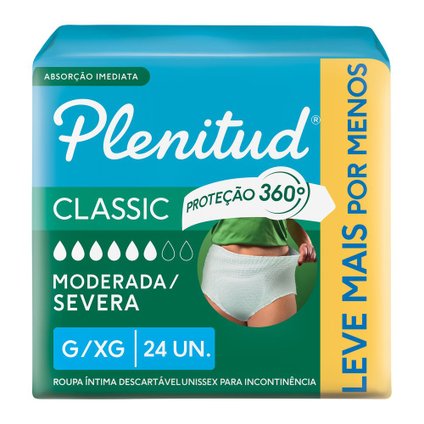 ROUPA ÍNTIMA PLENITUD CLASSIC G/XG 24 UNIDADES