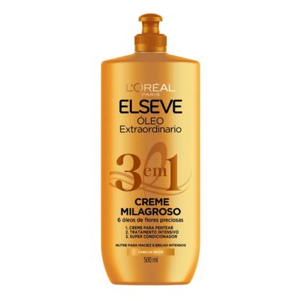 CREME MILAGROSO 3 EM 1 ELSEVE ÓLEO EXTRAORDINÁRIO 500ML