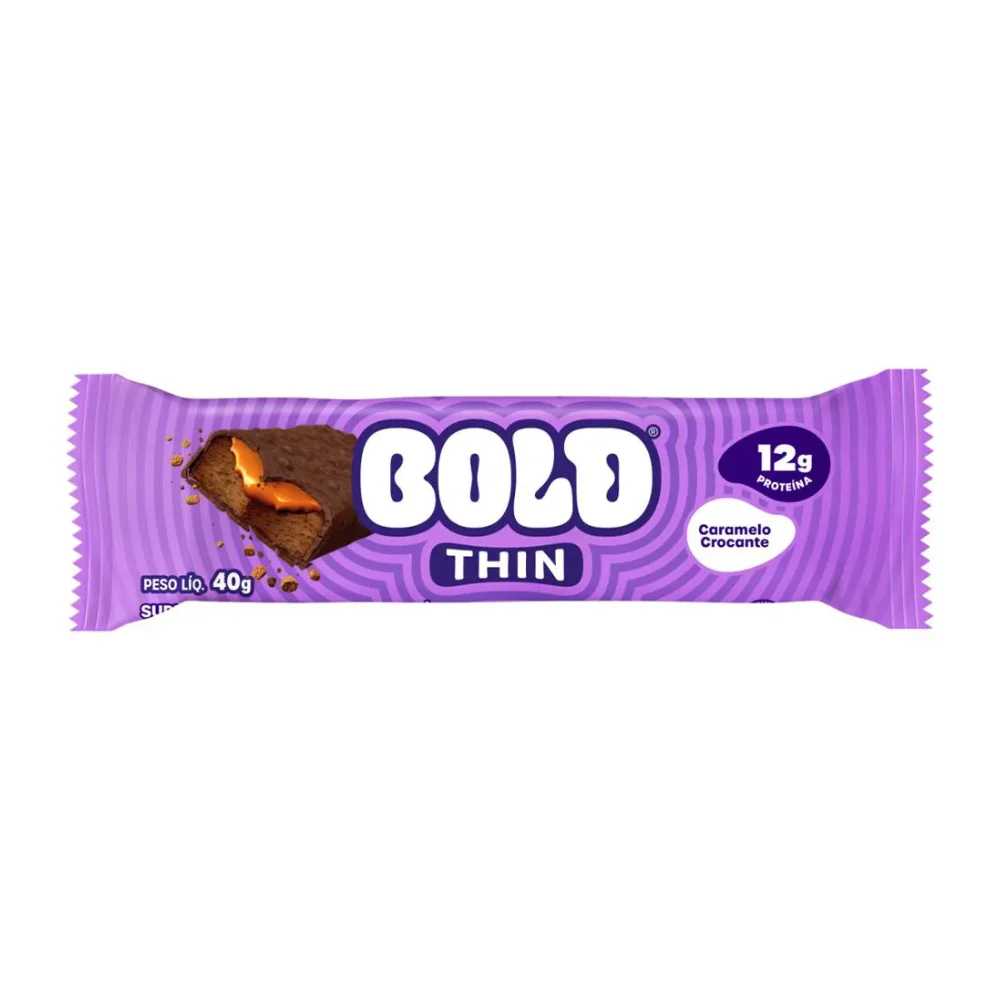 Barra De Proteína Bold Thin Caramelo Crocante 40g