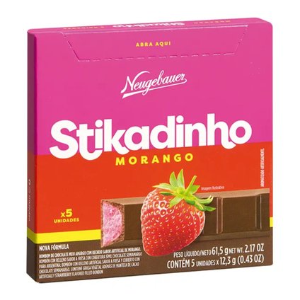 CHOCOLATE NEUGEBAUER STIKADINHO MORANGO 61,5G