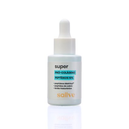 SÉRUM FACIAL ANTI-IDADE SUPER PRÓ-COLÁGENO PEPTÍDEOS 10% SALLVE 30ML