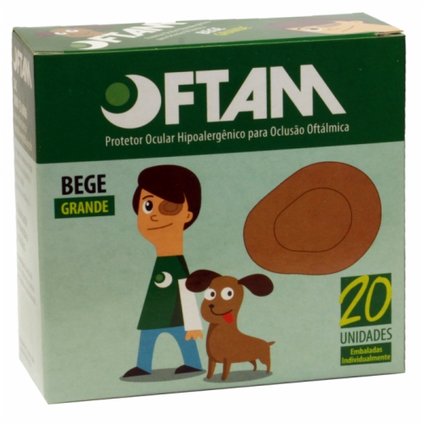 PROTETOR OCULAR GRANDE BEGE COM 20 UNIDADES