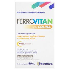 SUPLEMENTO VITAMÍNICO E MINERAL FERROVITAN BRIGADEIRO 60ML
