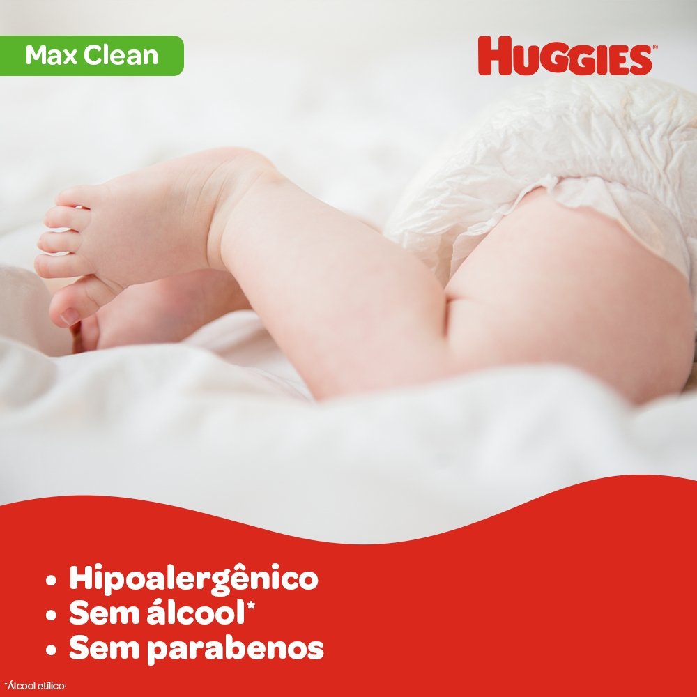 LENÇOS UMEDECIDOS HUGGIES MAX CLEAN COM 48 UNIDADES