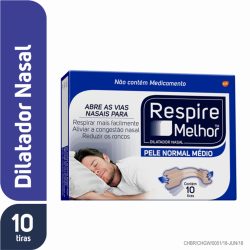 Dilatador Nasal Respire Melhor Pele Normal C/ 10 Unid