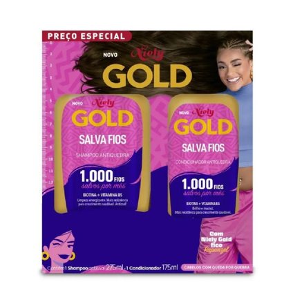 KIT NIELY GOLD SALVA FIOS SHAMPOO 275ML+CONDICIONADOR 175ML