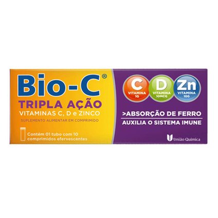 SUPLEMENTO ALIMENTAR BIO-C TRIPLA AÇÃO EFERVESCENTE 10 COMPRIMIDOS