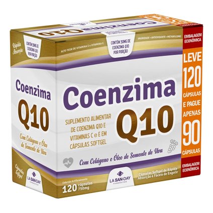 COENZIMA Q10 + COLAGENO LA SAN-DAY LEVE 120 PAGUE 90 CAPSULAS SOFTGEL