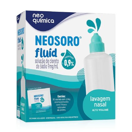 DESCONGESTIONANTE NASAL NEOSORO FLUID ALTO VOLUME 0,9% FRASCO 240ML+ 30 SACHÊS