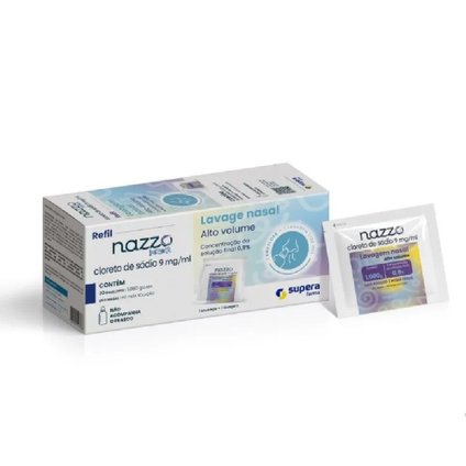 NAZZO 0,9% LAVAGEM NASAL ALTO VOLUME INFANTIL REFIL 30 SACHÊS