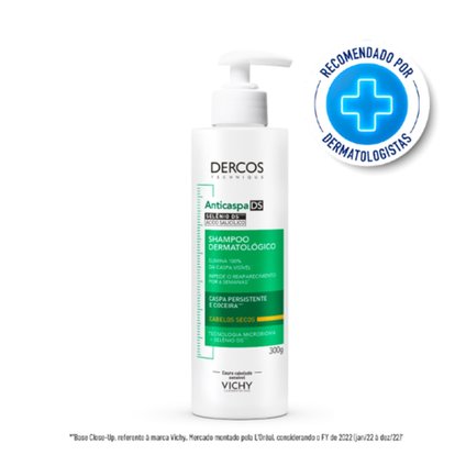 SHAMPOO ANTICASPA DS VICHY DERCOS CABELOS SECOS 300ML