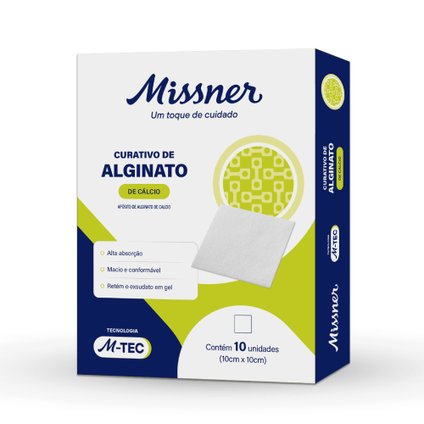 CURATIVO DE ALGINATO DE CÁLCIO MISSNER 10X10CM - 10 UNIDADES
