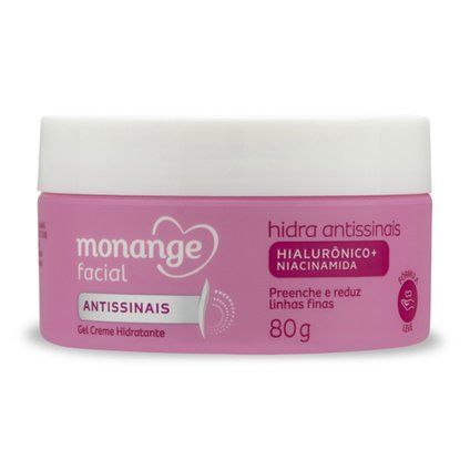 HIDRATANTE MONANGE FACIAL HIDRA ANTISSINAIS ÁCIDO HIALURÔNICO E NIACINAMIDA 80G