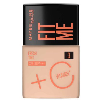 BASE LÍQUIDA MAYBELLINE FIT ME FRESH TINT COM VITAMINA C FPS 50 COR 03 30ML