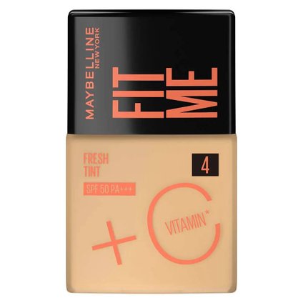 BASE LÍQUIDA MAYBELLINE FIT ME FRESH TINT COM VITAMINA C FPS 50 COR 04 30ML