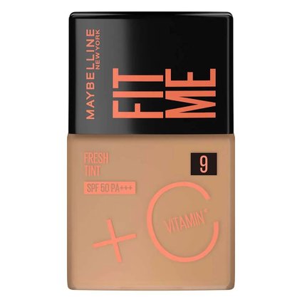 BASE LÍQUIDA MAYBELLINE FIT ME FRESH TINT COM VITAMINA C FPS 50 COR 09 30ML