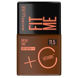 BASE LÍQUIDA MAYBELLINE FIT ME FRESH TINT COM VITAMINA C FPS 50 COR 11,5 30ML