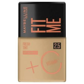 BASE LÍQUIDA MAYBELLINE FIT ME FRESH TINT COM VITAMINA C FPS 50 COR 2,5 30ML