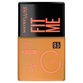 BASE LÍQUIDA MAYBELLINE FIT ME FRESH TINT COM VITAMINA C FPS 50 COR 9,5 30ML