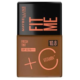 BASE LÍQUIDA MAYBELLINE FIT ME FRESH TINT COM VITAMINA C FPS 50 COR 10,8 30ML