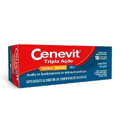 Cenevit Tripla Ação Laranja 10 Comprimidos Efervescentes