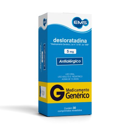 DESLORATADINA 5MG 30 COMPRIMIDOS REVESTIDOS EMS GENÉRICO