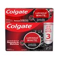 KIT CREME DENTAL COLGATE LUMINOUS WHITE CARVÃO ATIVADO 70G COM 3 UNIDADES