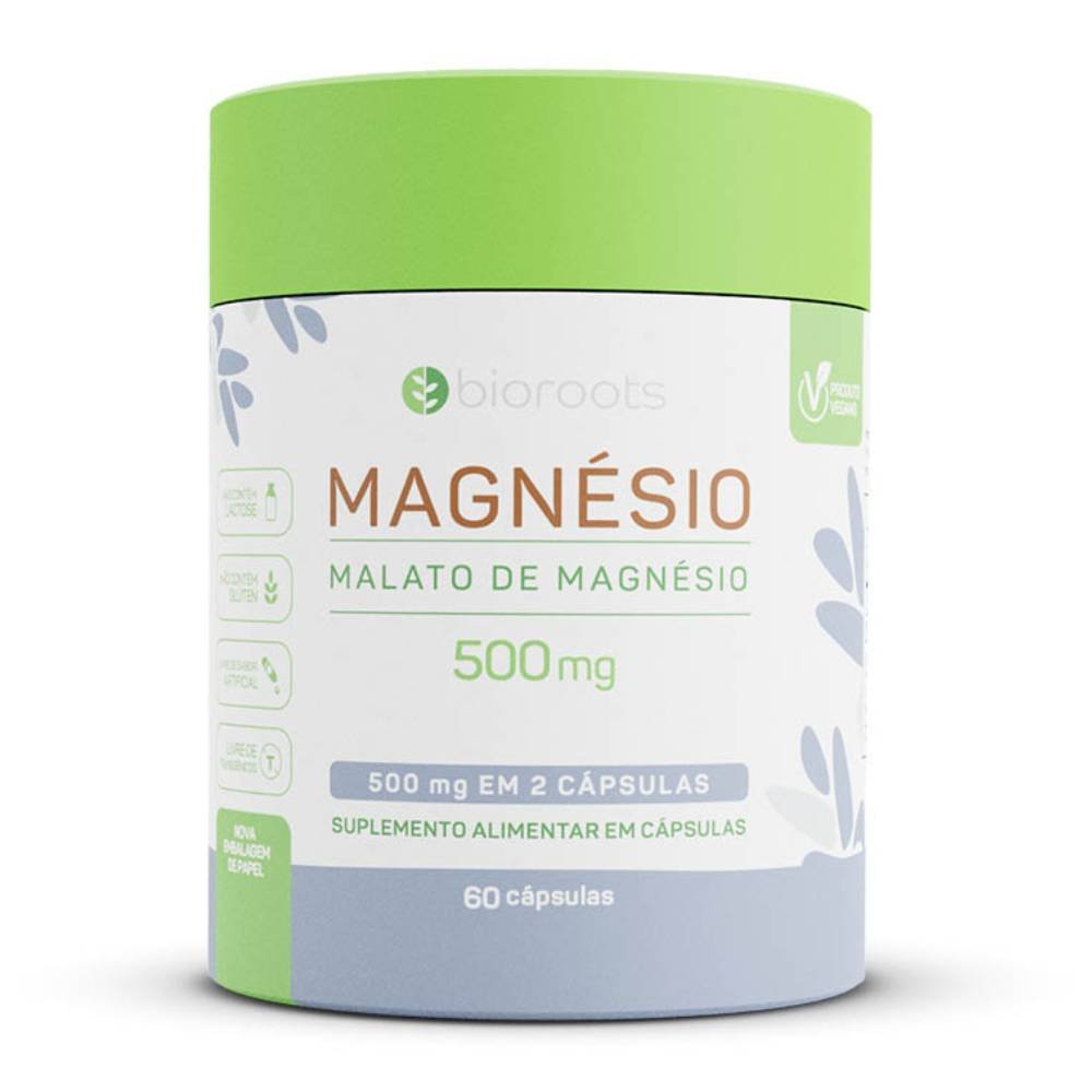 Suplemento Alimentar Bioroots Magnésio 500mg 60 Cápsulas