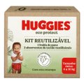 KIT REUTILIZÁVEL 1 FRALDA + 2 ABSORVENTES HUGGIES ECO PROTECT VERMELHO