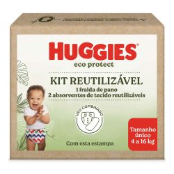 Kit Reutilizável 1 Fralda + 2 Absorventes Huggies Eco Protect Vermelho