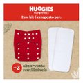 KIT REUTILIZÁVEL 1 FRALDA + 2 ABSORVENTES HUGGIES ECO PROTECT VERMELHO
