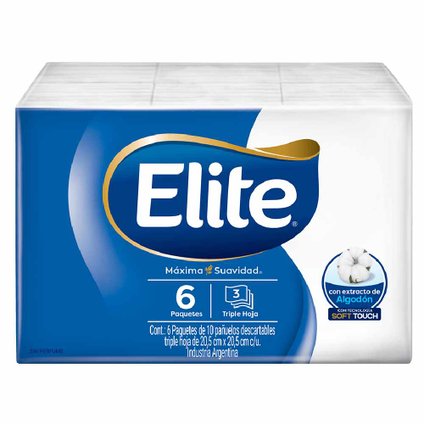 LENÇO DE PAPEL ELITE POCKET COM 6 UNIDADES