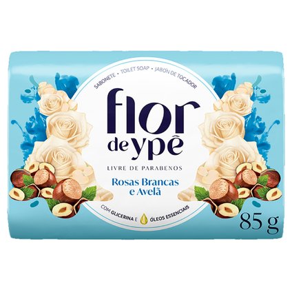 SABONETE EM BARRA YPÊ FLOR DE ROSAS BRANCAS E AVELÃ 85G
