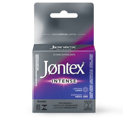 PRESERVATIVO JONTEX LUBRIFICADO INTENSE COM 2 UNIDADES