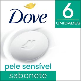KIT SABONETE EM BARRA DOVE PELE SENSÍVEL 6 UNIDADES 90G CADA