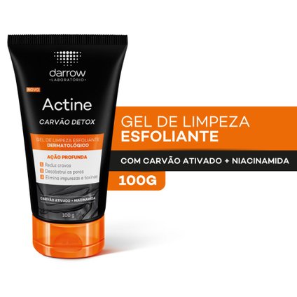 GEL DE LIMPEZA  ACTINE ESFOLIANTE CARVÃO DETOX 100G