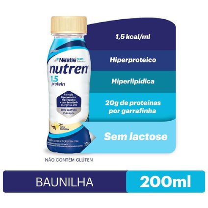 SUPLEMENTO ALIMENTAR NUTREN 1.5 PROTEIN BAUNILHA 200ML