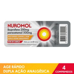 Nuromol Analgésico Com Ibuprofeno 200mg + Paracetamol 500mg 4 Comprimidos