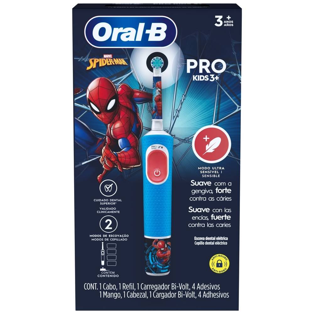 Escova Dental Elétrica Infantil Oral-b Spiderman Bivolt