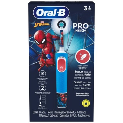 ESCOVA DENTAL ELÉTRICA INFANTIL ORAL-B SPIDERMAN BIVOLT