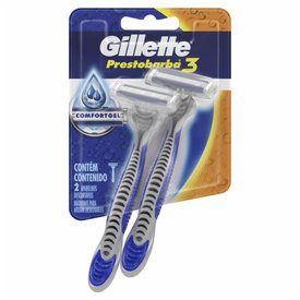 APARELHO BARBEAR GILLETTE PRESTOBARBA 3 COM 2