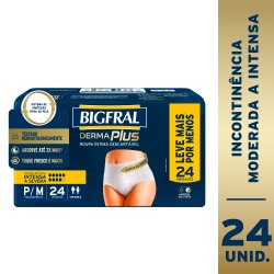 Roupa Íntima Bigfral Derma Plus P/m 24 Unidades